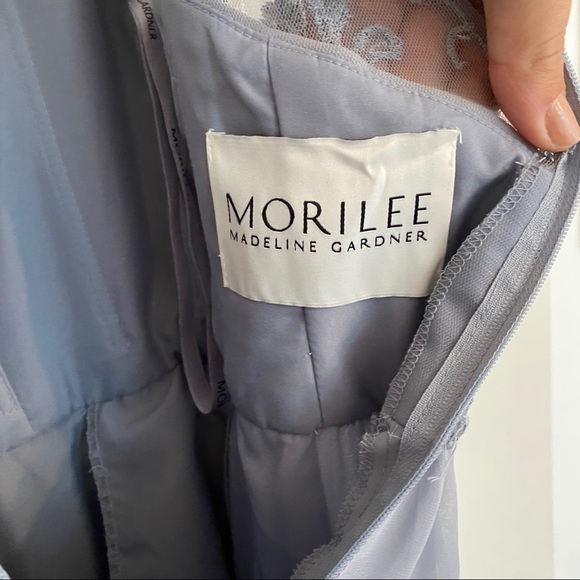 Gray Sequined Mori Lee Evening Dress - Picture 9 of 10